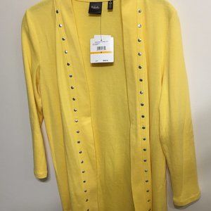 New with tags - yellow cardigan with accents